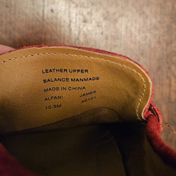 Red Suede Alfani "James" Loafers With Metal Buckle. Men's Size 10.5" - Picture 5 of 7